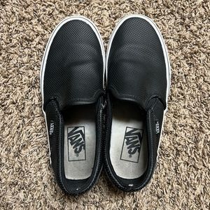 Leather slip on vans